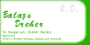 balazs dreher business card